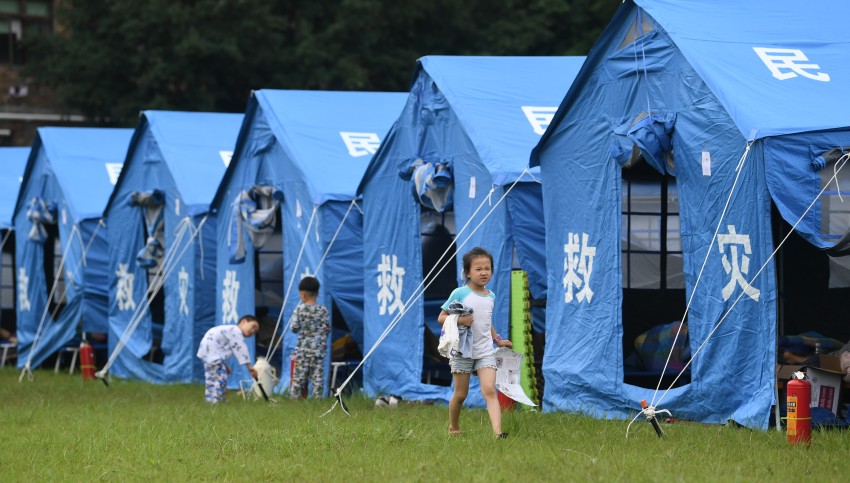 防災テント設営方法